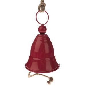 Závěsný kovový zvonek - červený 11cm - Dekorace a domácnost Dekorace Vánoce a Silvestr